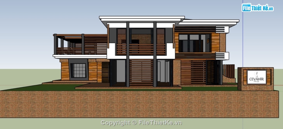 biệt thự 2 tầng,su biệt thự 2 tầng,model su biệt thự 2 tầng,file sketchup biệt thự 2 tầng