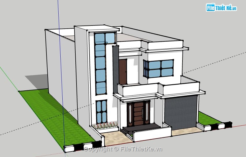 Biệt thự 2 tầng,model su biệt thự 2 tầng,biệt thự 2 tầng file sketchup