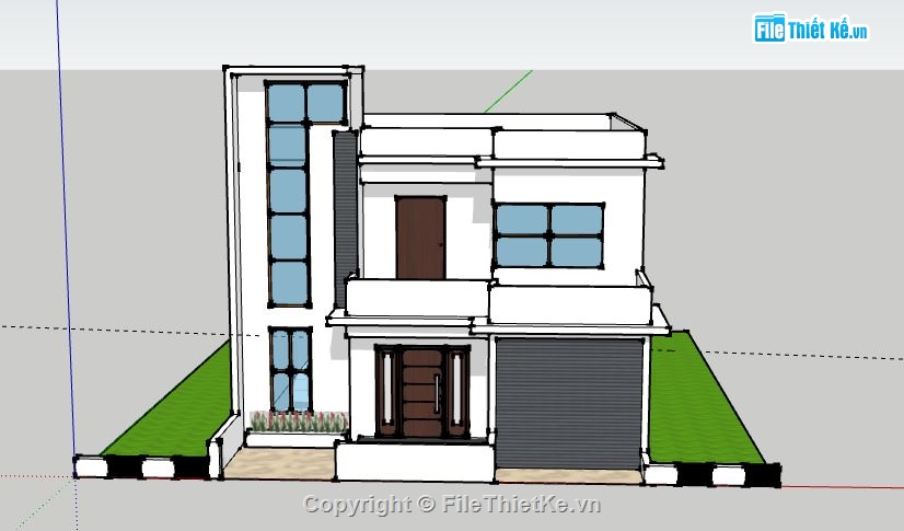 Biệt thự 2 tầng,model su biệt thự 2 tầng,biệt thự 2 tầng file sketchup