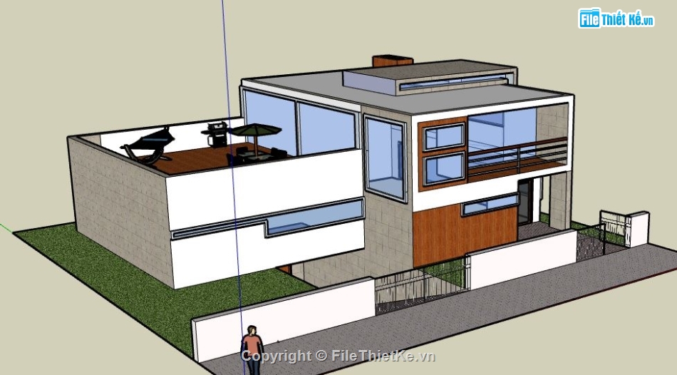 Biệt thự 2 tầng,model su biệt thự 2 tầng,file su biệt thự 2 tầng,sketchup biệt thự 2 tầng