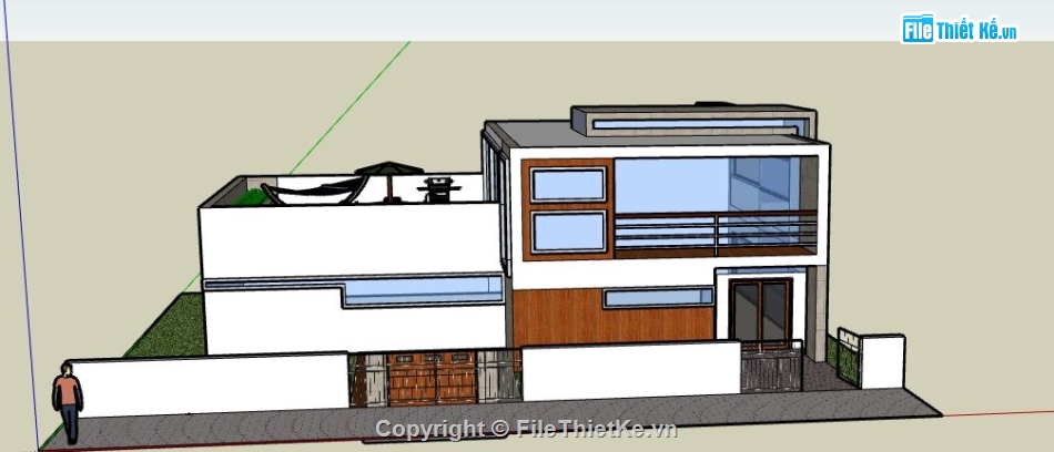 Biệt thự 2 tầng,model su biệt thự 2 tầng,file su biệt thự 2 tầng,sketchup biệt thự 2 tầng