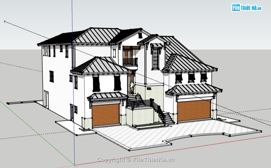 Biệt thự 2 tầng,model su biệt thự 2 tầng,file su biệt thự 2 tầng