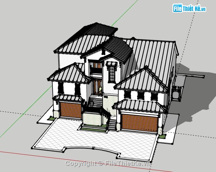 Biệt thự 2 tầng,model su biệt thự 2 tầng,file su biệt thự 2 tầng