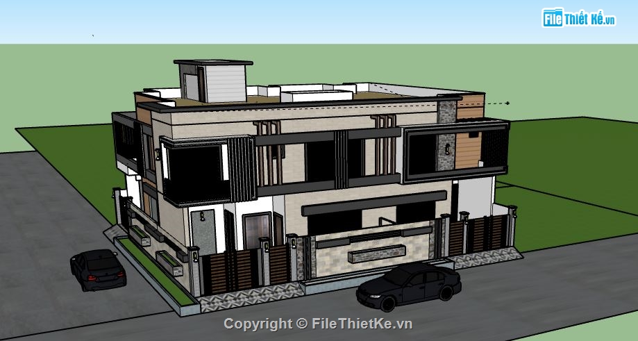 Biệt thự 2 tầng,model su biệt thự 2 tầng,biệt thự 2 tầng file su