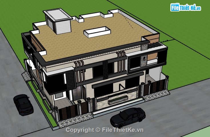 Biệt thự 2 tầng,model su biệt thự 2 tầng,biệt thự 2 tầng file su