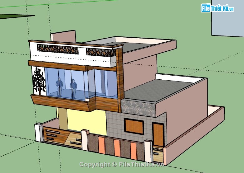 Biệt thự 2 tầng,model su biệt thự 2 tầng,mẫu biệt thự 2 tầng sketchup