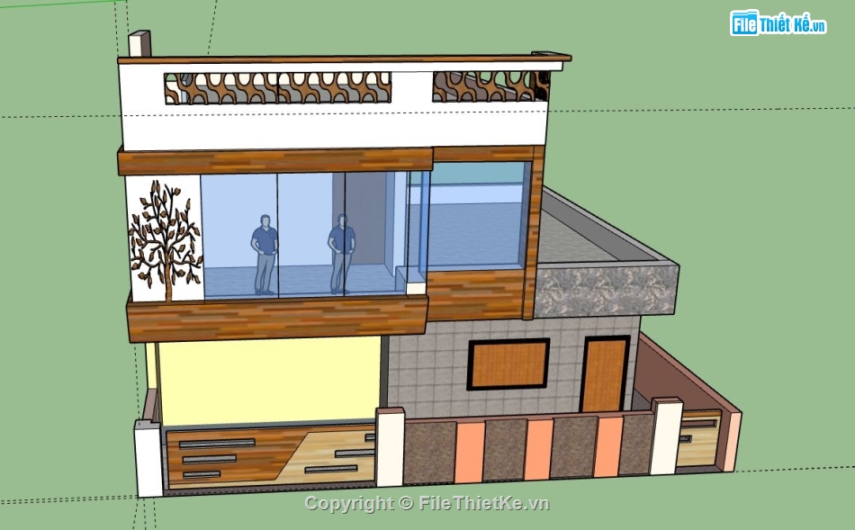 Biệt thự 2 tầng,model su biệt thự 2 tầng,mẫu biệt thự 2 tầng sketchup