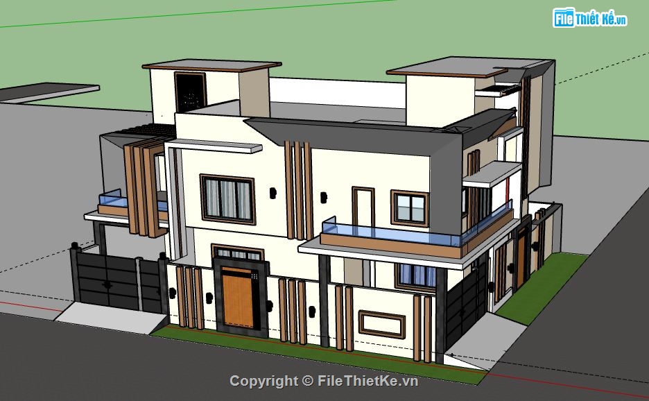 Biệt thự 2 tầng,model su biệt thự 2 tầng,biệt thự 2 tầng file su,sketchup biệt thự 2 tầng,biệt thự 2 tầng model su