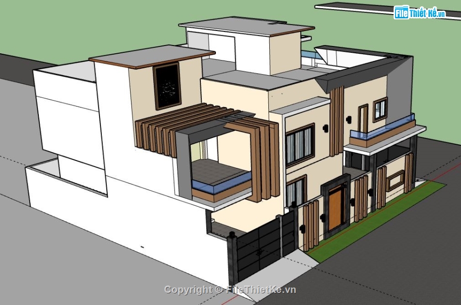 Biệt thự 2 tầng,model su biệt thự 2 tầng,biệt thự 2 tầng file su,sketchup biệt thự 2 tầng,biệt thự 2 tầng model su