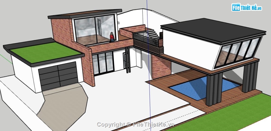 Biệt thự 2 tầng,model biệt thự 2 tầng,biệt thự 2 tầng file su,file sketchup biệt thự 2 tầng,biệt thự 2 tầng sketchup
