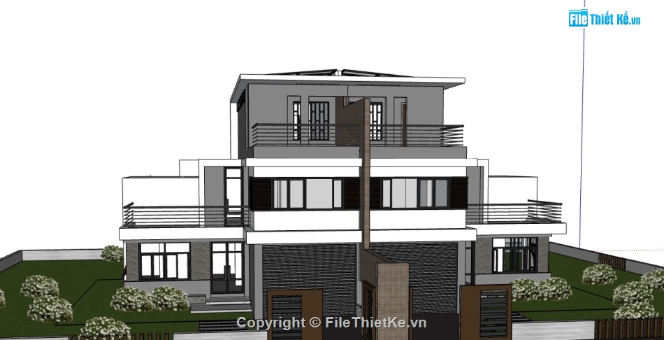 Biệt thự 2 tầng,model su biệt thự 2 tầng,file su biệt thự 2 tầng,biệt thự 2 tầng sketchup