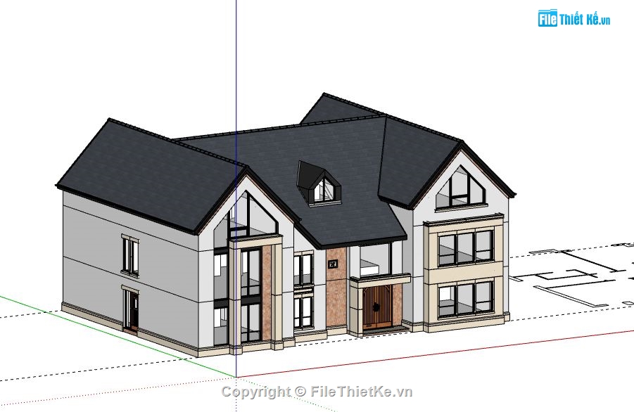 Biệt thự 2 tầng,model su biệt thự 2 tầng,file su biệt thự 2 tầng