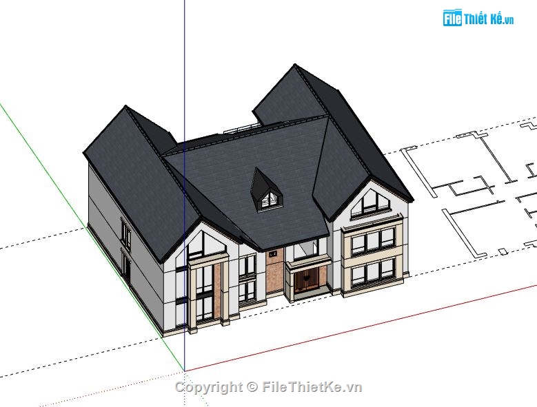 Biệt thự 2 tầng,model su biệt thự 2 tầng,file su biệt thự 2 tầng