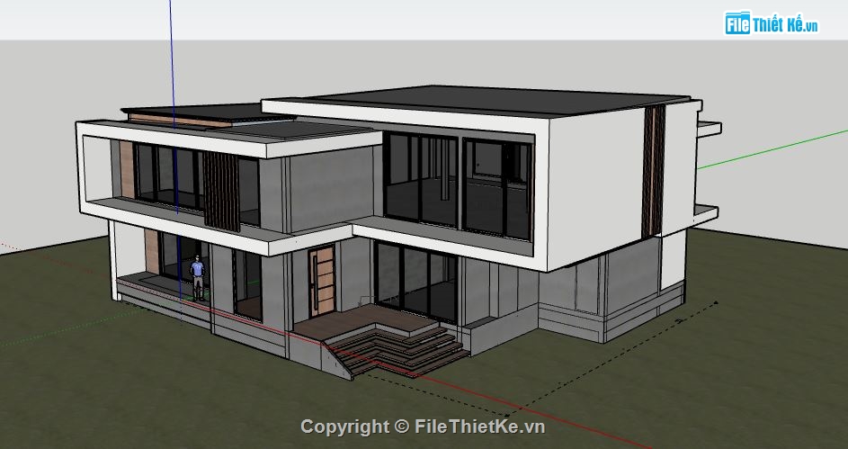 Biệt thự  2 tầng,file su Biệt thự 2 tầng,model su biệt thự 2 tầng,biệt thự 2 tầng file su