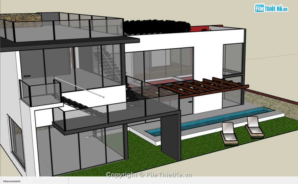 model su biệt thự,file sketchup biệt thự,biệt thự  model su