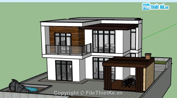 Biệt thự 2 tầng,model biệt thự 2 tầng,model su biệt thự 2 tầng,mẫu biệt thự 2 tầng sketchup,sketchup biệt thự 2 tầng