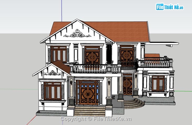 thiết kế biệt thự,sketchup biệt thự,model su biệt thự