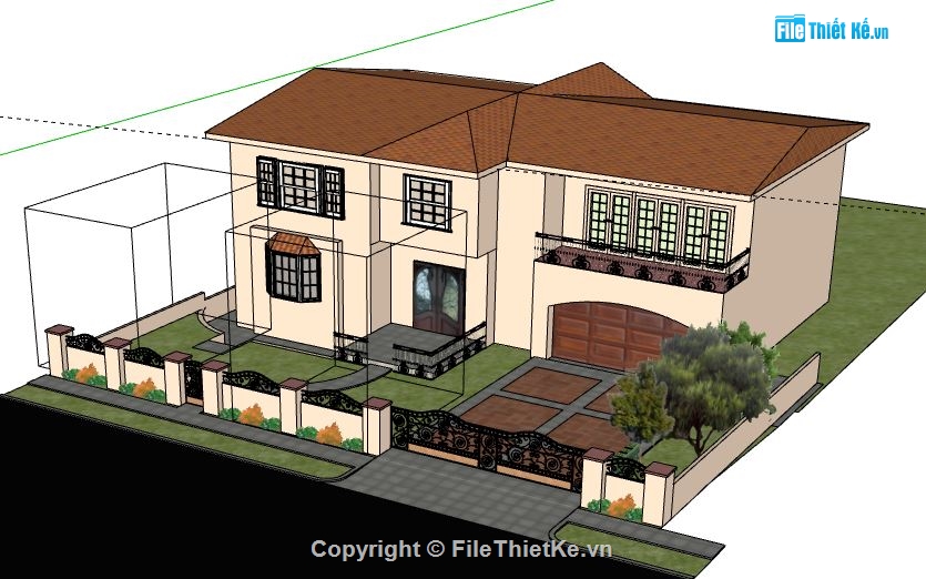 Biệt thự 2 tầng,model su biệt thự 2 tầng,biệt thự 2 tầng file su