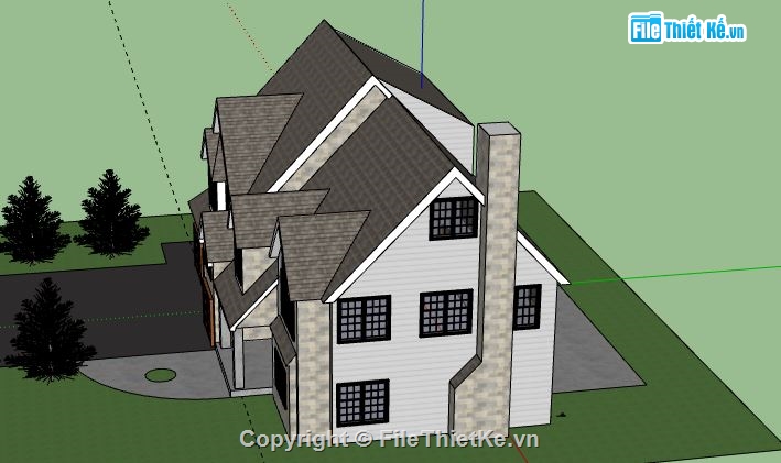 Biệt thự 2 tầng,model su biệt thự 2 tầng,file su biệt thự 2 tầng,biệt thự 2 tầng sketchup