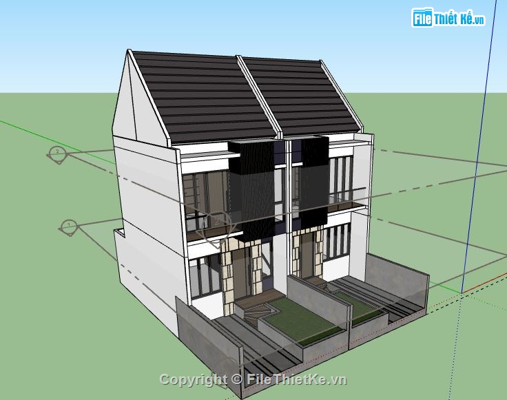 Biệt thự 2 tầng,model su biệt thự 2 tầng,biệt thự 2 tầng file su,file sketchup biệt thự 2 tầng,biệt thự 2 tầng model su