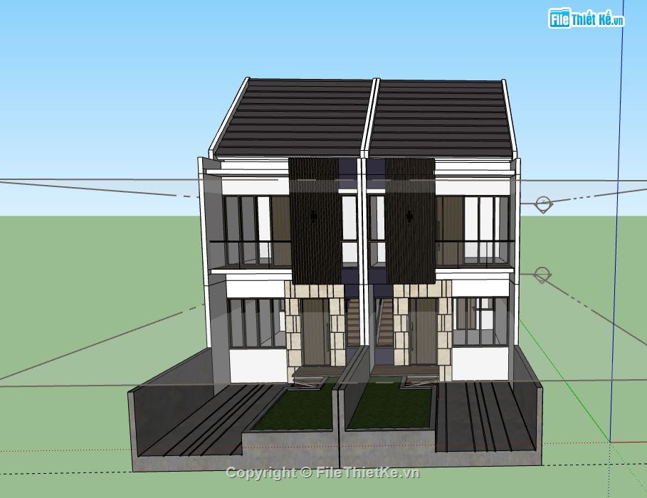 Biệt thự 2 tầng,model su biệt thự 2 tầng,biệt thự 2 tầng file su,file sketchup biệt thự 2 tầng,biệt thự 2 tầng model su
