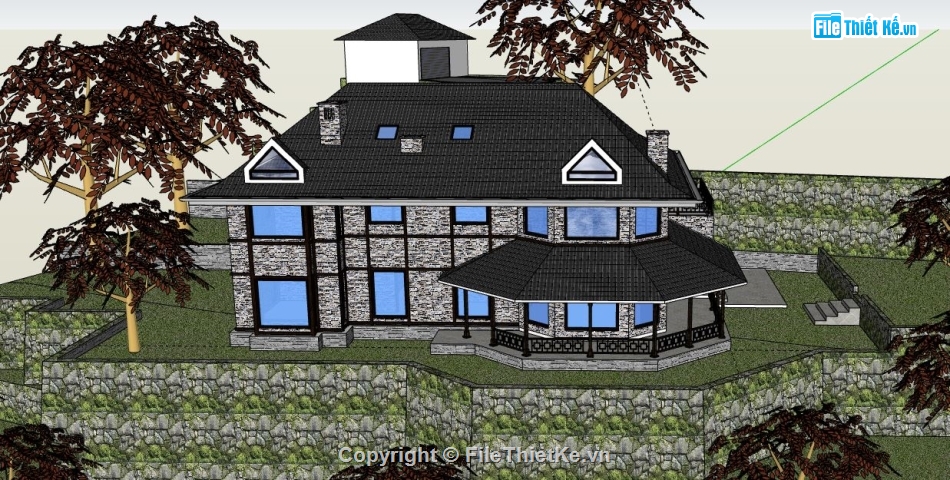 Biệt thự  2 tầng,model su biệt thự 2 tầng,file sketchup biệt thự 2 tầng,biệt thự 2 tầng model sketchup,file su biệt thự 2 tầng