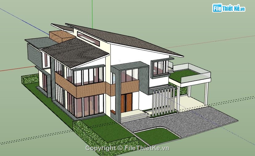 Biệt thự 2 tầng,model su biệt thự 2 tầng,file su biệt thự 2 tầng,biệt thự 2 tầng sketchup