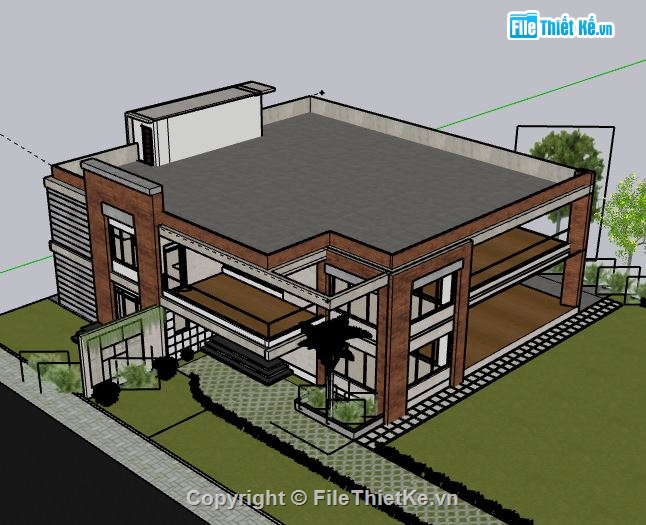 Biệt thự 2 tầng,model su biệt thự 2 tầng,biệt thự 2 tầng sketchup