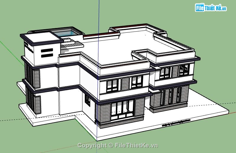 Biệt thự 2 tầng,model su biệt thự 2 tầng,biệt thự 2 tầng file su