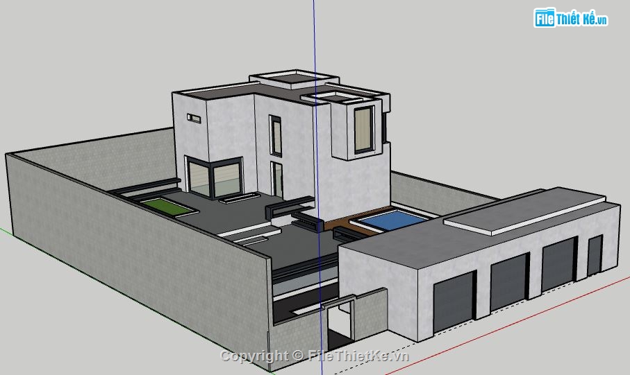 Biệt thự 2 tầng,model su biệt thự 2 tầng,biệt thự 2 tầng file su,mẫu sketchup biệt thự 2 tầng,biệt thự 2 tầng sketchup