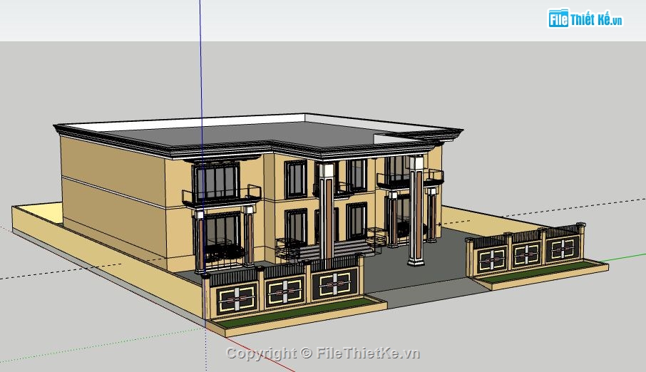 Biệt thự 2 tầng,File su biệt thự 2 tầng,sketchup biệt thự 2 tầng,biệt thự 2 tầng sketchup,file sketchup biệt thự 2 tầng