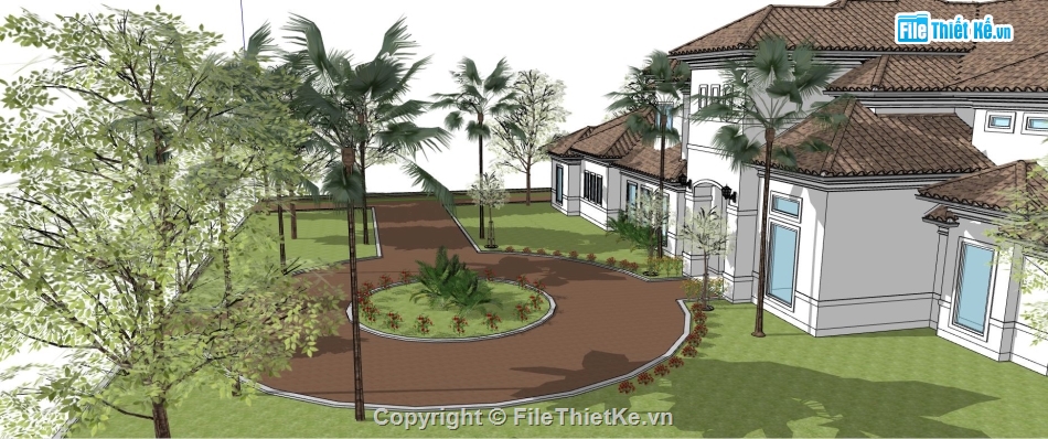 file su biệt thự,file sketchup biệt thự 2 tầng,model su biệt thự,model biệt thự 2 tầng su