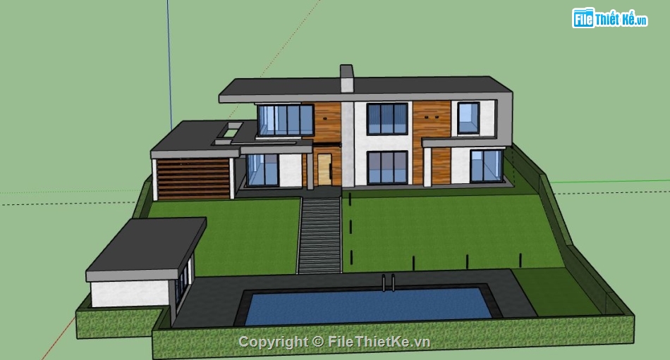 Biệt thự 2 tầng,model su biệt thự 2 tầng,file su biệt thự 2 tầng,biệt thự 2 tầng sketchup,biệt thự 2 tầng file su