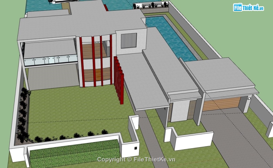 Biệt thự 2 tầng,model su biệt thự 2 tầng,mẫu biệt thự 2 tầng sketchup,file su biệt thự 2 tầng,biệt thự 2 tầng file su