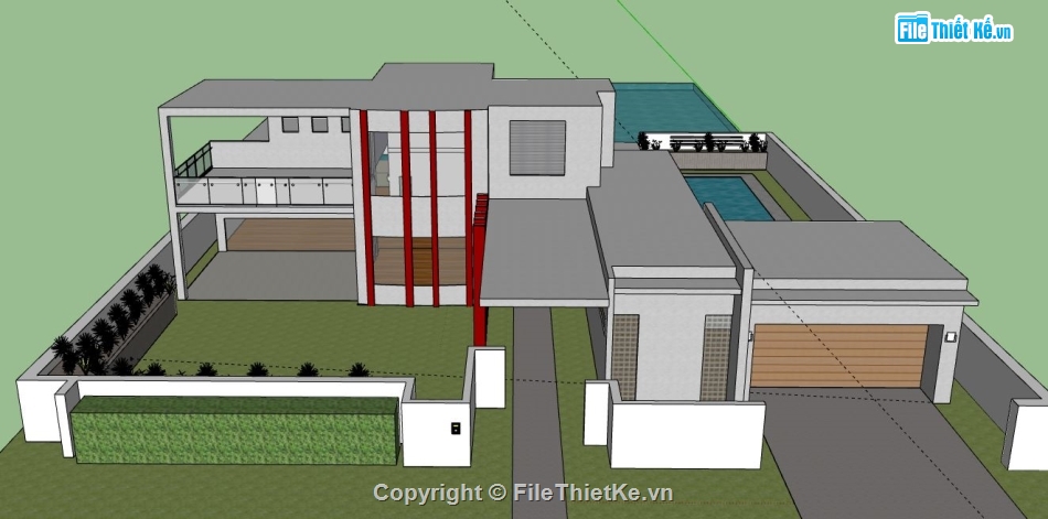 Biệt thự 2 tầng,model su biệt thự 2 tầng,mẫu biệt thự 2 tầng sketchup,file su biệt thự 2 tầng,biệt thự 2 tầng file su