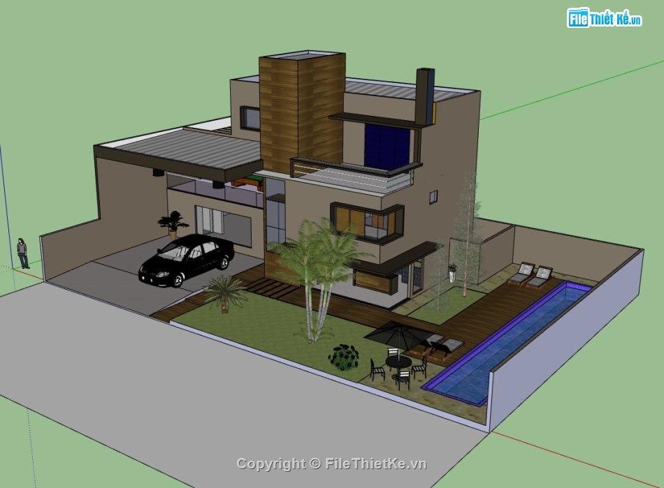 Biệt thự 2 tầng,model su biệt thự 2 tầng,file su biệt thự 2 tầng,biệt thự 2 tầng file su,biệt thự 2 tầng sketchup