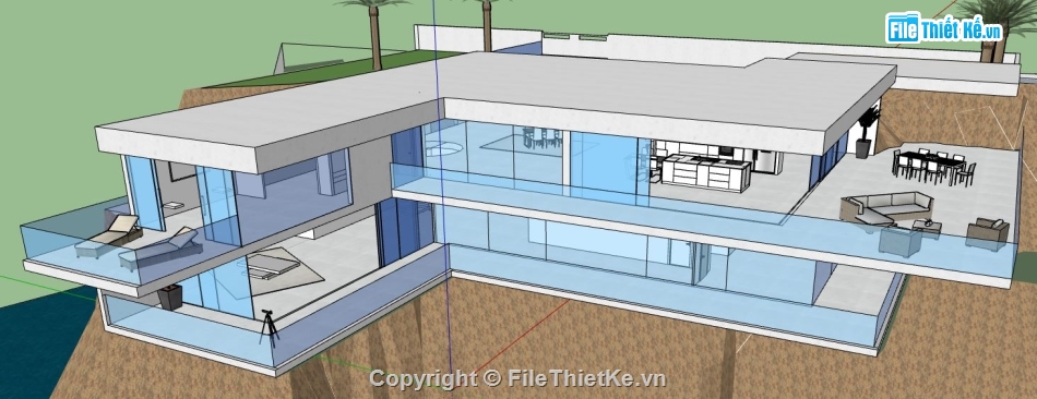 sketchup biệt thự,model su biệt thự,su biệt thự