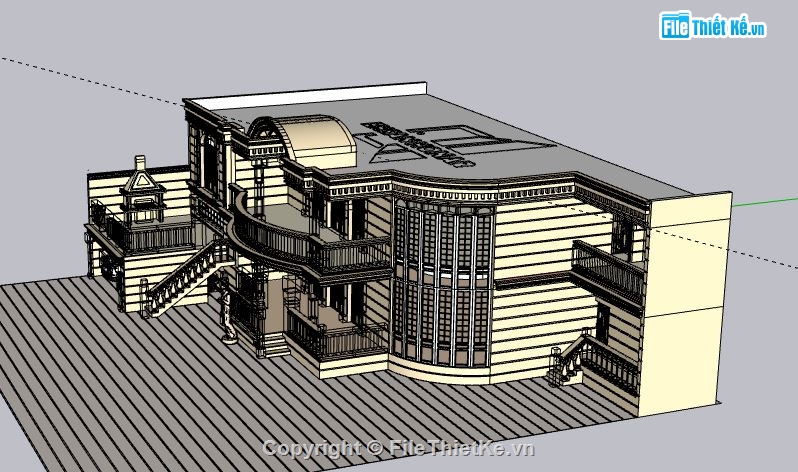 Biệt thự 2 tầng,model su biệt thự 2 tầng,biệt thự 2 tầng sketchup