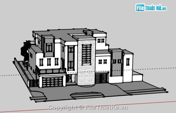 Biệt thự 2 tầng,model su biệt thự 2 tầng,biệt thự 2 tầng file su