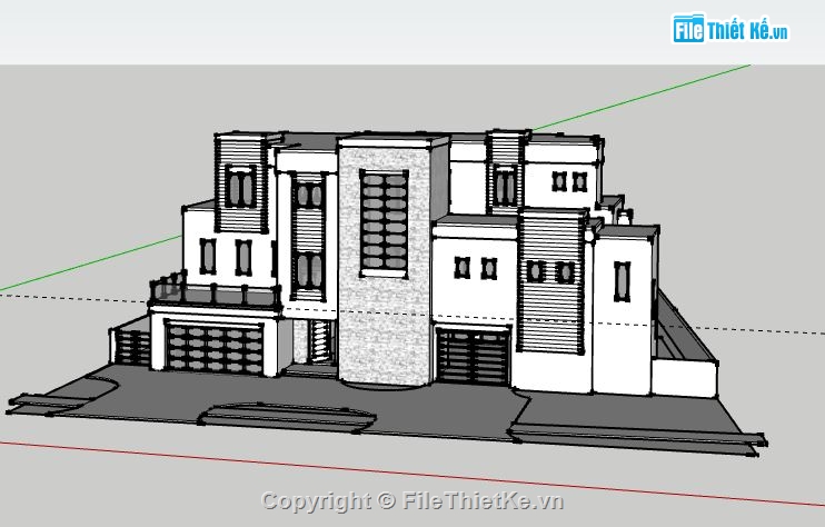 Biệt thự 2 tầng,model su biệt thự 2 tầng,biệt thự 2 tầng file su