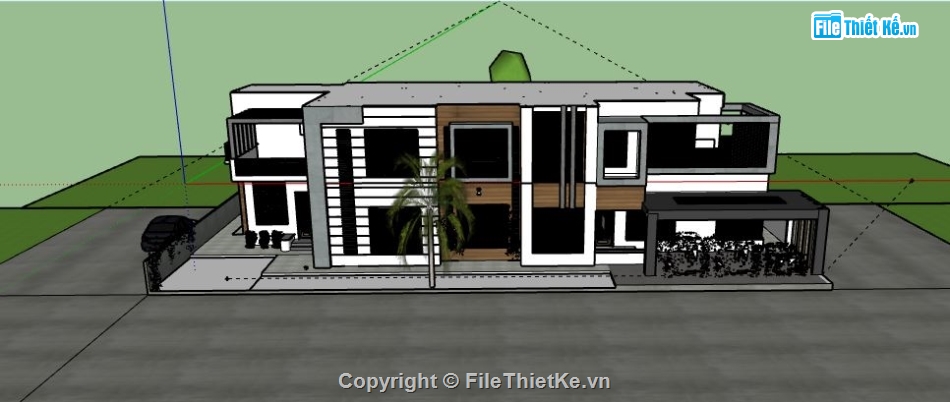 Biệt thự 2 tầng,model su biệt thự 2 tầng,biệt thự 2 tầng file su