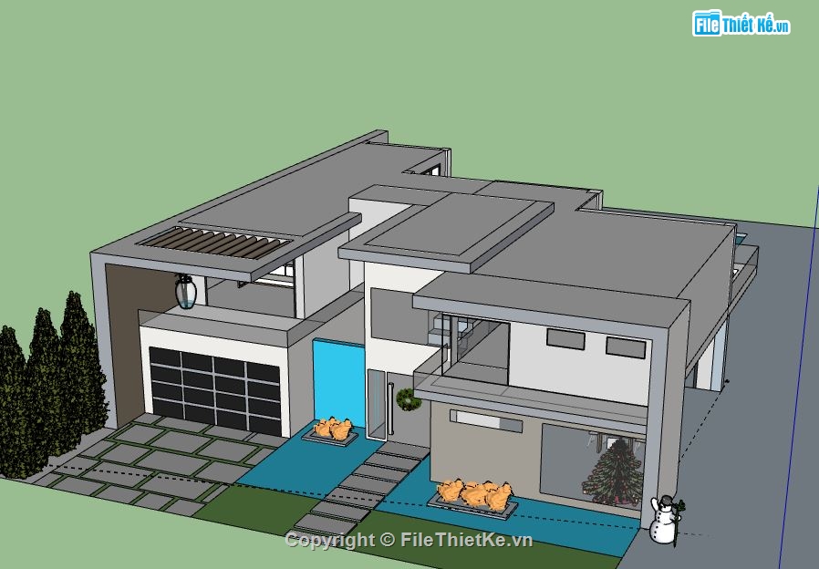 Biệt thự 2 tầng,model su biệt thự 2 tầng,biệt thự 2 tầng model su