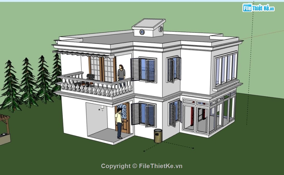 Biệt thự 2 tầng,model su biệt thự 2 tầng,biệt thự 2 tầng file su,sketchup biệt thự 2 tầng,file sketchup biệt thự 2 tầng