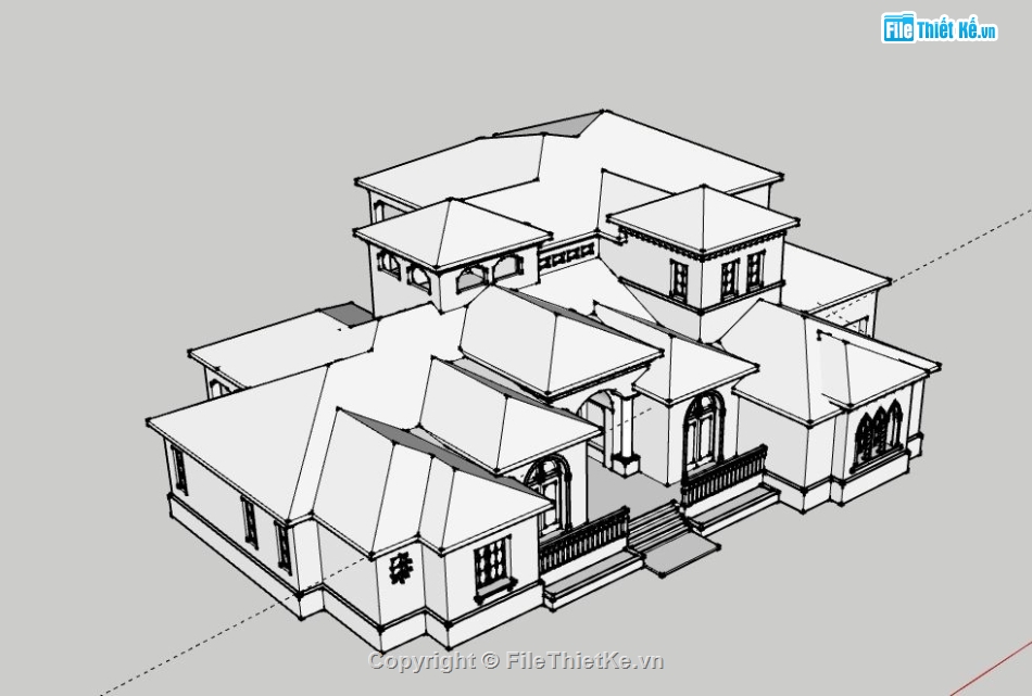 Biệt thự 2 tầng,model su biệt thự 2 tầng,file su biệt thự 2 tầng,biệt thự 2 tầng sketchup