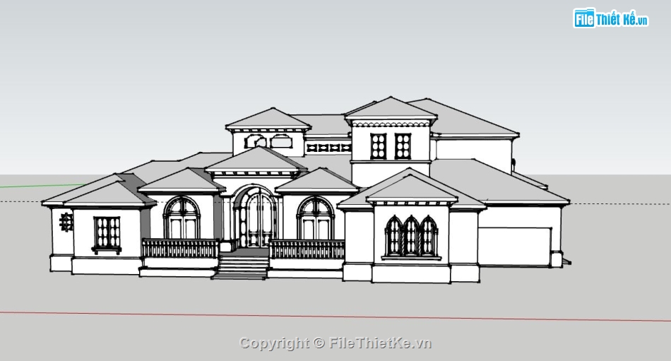 Biệt thự 2 tầng,model su biệt thự 2 tầng,file su biệt thự 2 tầng,biệt thự 2 tầng sketchup