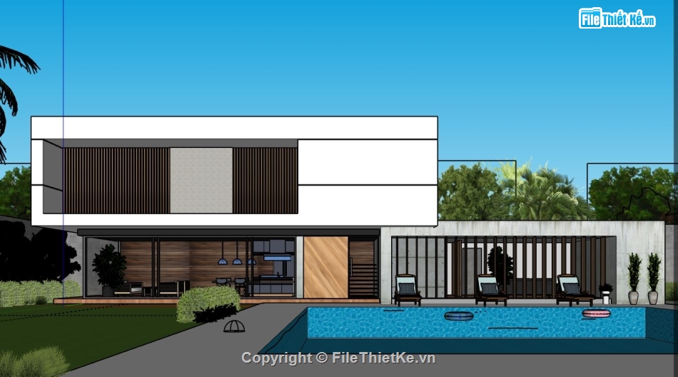 file su biệt thự,sketchup biệt thự,model su biệt thự