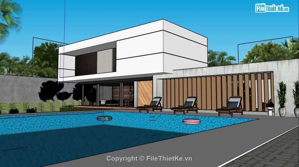 file su biệt thự,sketchup biệt thự,model su biệt thự