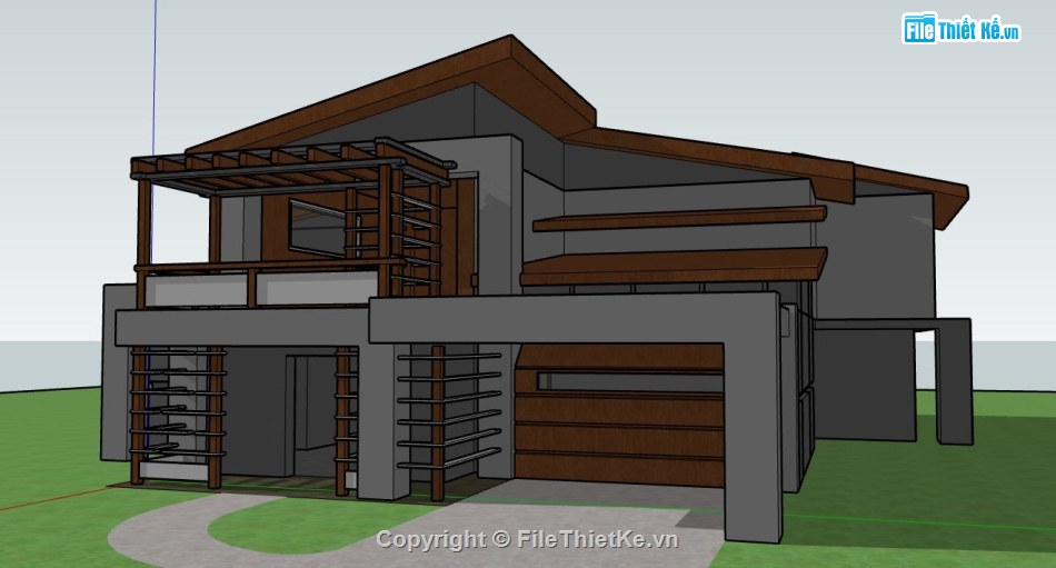 su nhà 2 tầng,model su nhà 2 tầng,sketchup nhà 2 tầng