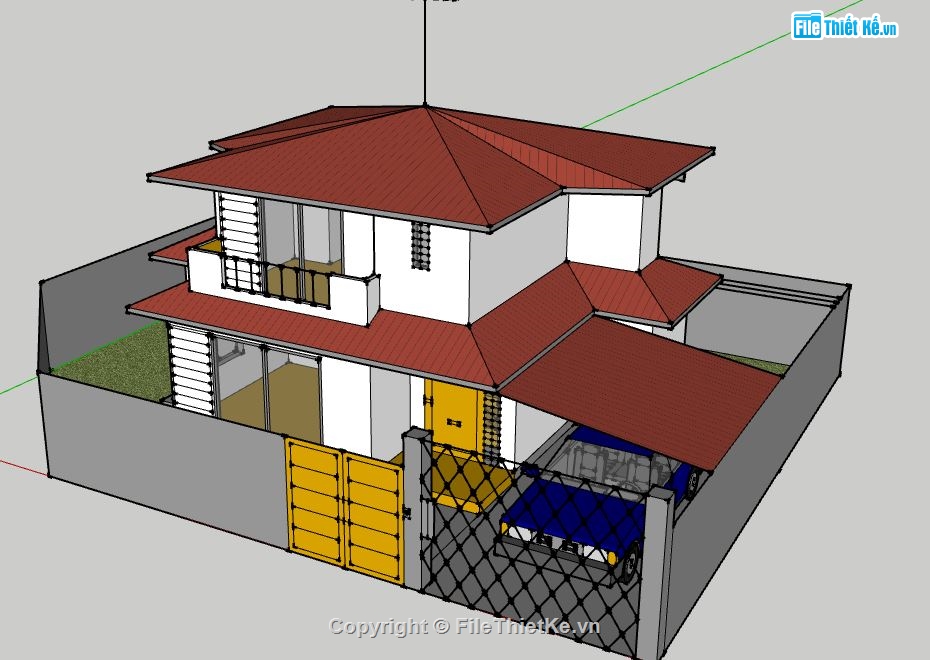 Model 3d su biệt thự,biệt thự 2 tầng,biệt thự  su