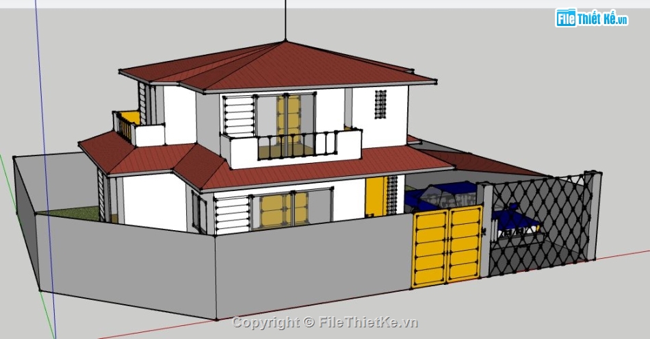 Model 3d su biệt thự,biệt thự 2 tầng,biệt thự  su